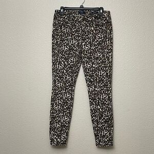 Kaari Blue Mid Rise Skinny Ankle Animal Print Jeans Size 10